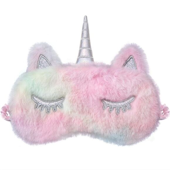 NWT Cute Unicorn Sleep Eye Mask for Sleeping Soft Plush Eyeshade for Wom… - Picture 1 of 6